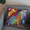 2D geometrische Kissenhülle mit Leopardenmuster Kissenbezug Geeignet für Sofa Schlafzimmer Auto Kissenbezug