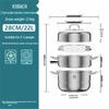 KOBACH 28cm 3-Layer Stainless Steel Steamer Pot