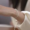 925 Sterling Silver Smooth Round Beads Bracelet For Women Vintage Simple Adjustable Classic Party Jewelry Gift