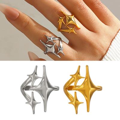 Stylish Starry Inspire Alloy Rings Elegant Jewelry Statement Pieces for Trendy Women Daily Wear Party Gifts Ideas
