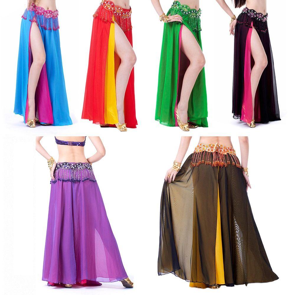 Chiffon Spanish Skirt Shining Show Costumes Fashion Belly Dance Accessories  Women