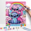 Disney Digital Oil Painting Stitch Angel Rainbow Art Handmade Diy Home Decorations