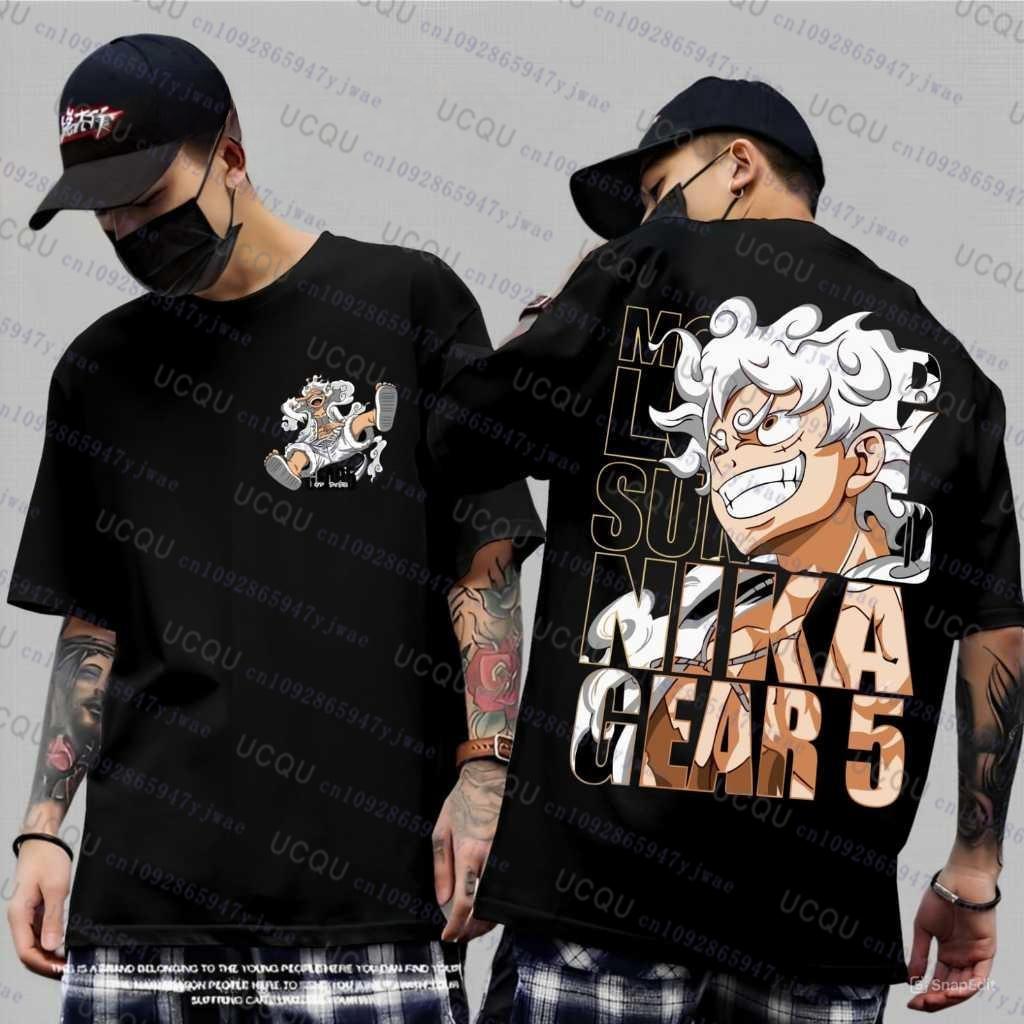 

ONE PIECE Joint Short-sleeved T-shirt Luffy Gear5 Night Pure Cotton Men s and Women s Oversize Fashion Bandai Cosplay Tshirt 4XL