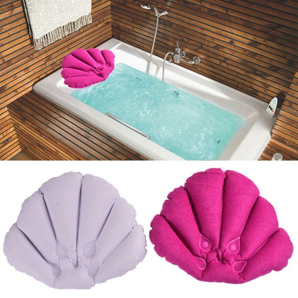 

2Pcs Portable Bathtub Pillow Removable Fan-shaped Inflatable Cushion Bathroom 2Pcs-Random