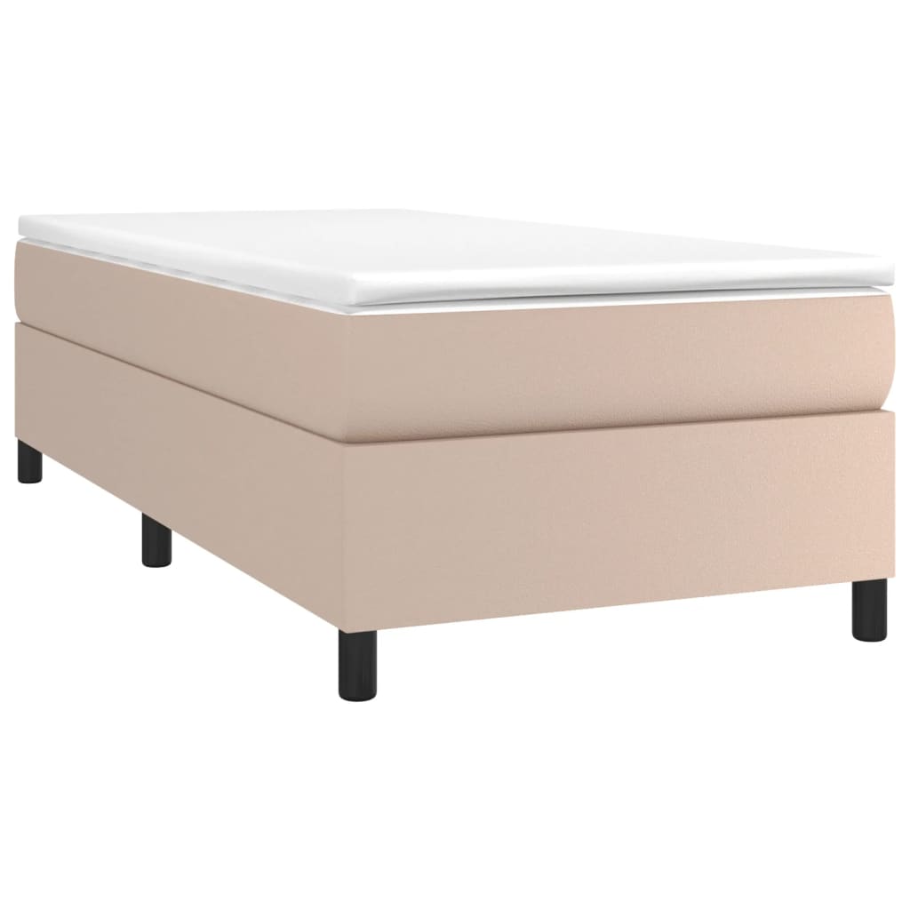 Vidaxl Bed Frame, Cappuccino, 90X190 Cm, Upholstered with Faux Leather
