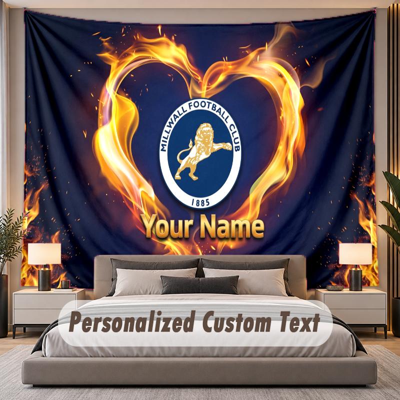 Custom Name Text Tapestry Monaco FC Personalized Polyester Wall Tapestry For Bedroom And Room
