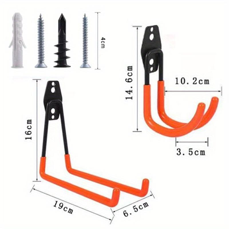 4PCS  Metal Hook Bicycle Hanger Hooks Garage Organizer Wall Mount  Wall Mount Anti-slip Storage Hook