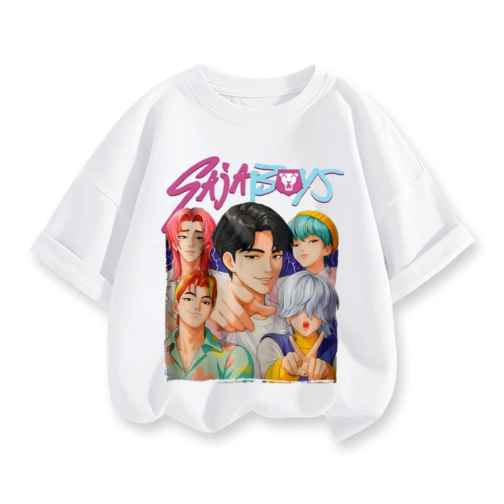 Y2K KPop Demon Hunters Kids T-shirt Cartoon Figure Printed Tops Tees Boys Girls Casual Short Sleeve Tshirt Children's Clothing