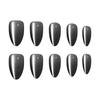 30 Pcs Pure Black Medium Almond Cat Eye Wearable Nail Strips - Special Hot Style Manicure
