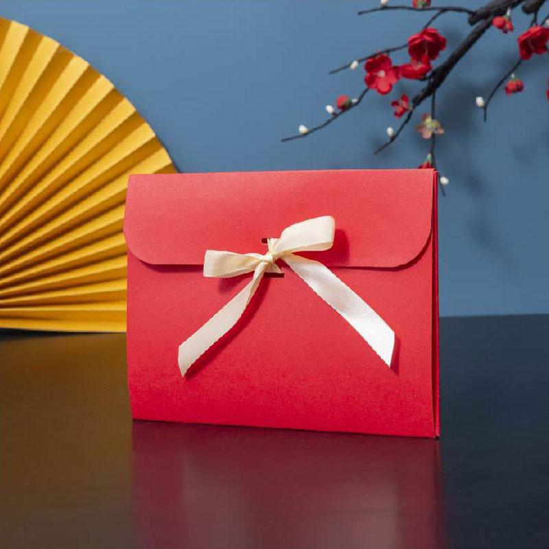 1Pc Silk Scarf Packaging Gift Wrapping Gift Box Practical Packaging Box Minimalist Envelope-style Pearlescent Paper Ribbon