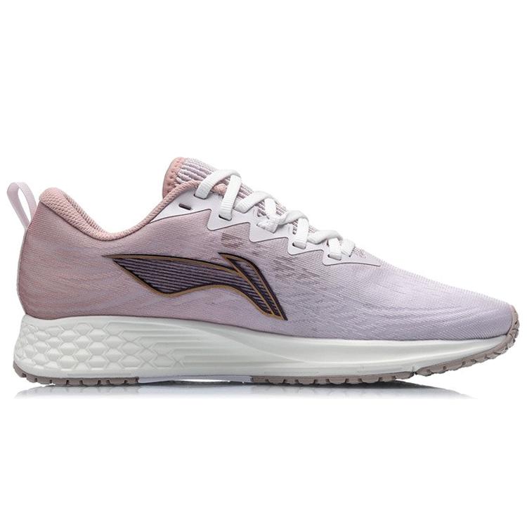 Li Ning Red Hare 4 Amorti Antidérapant Résistant à l'Abrasion Basse Tige Chaussures de Course Femmes Rose Blanc Noir ARMR004-3