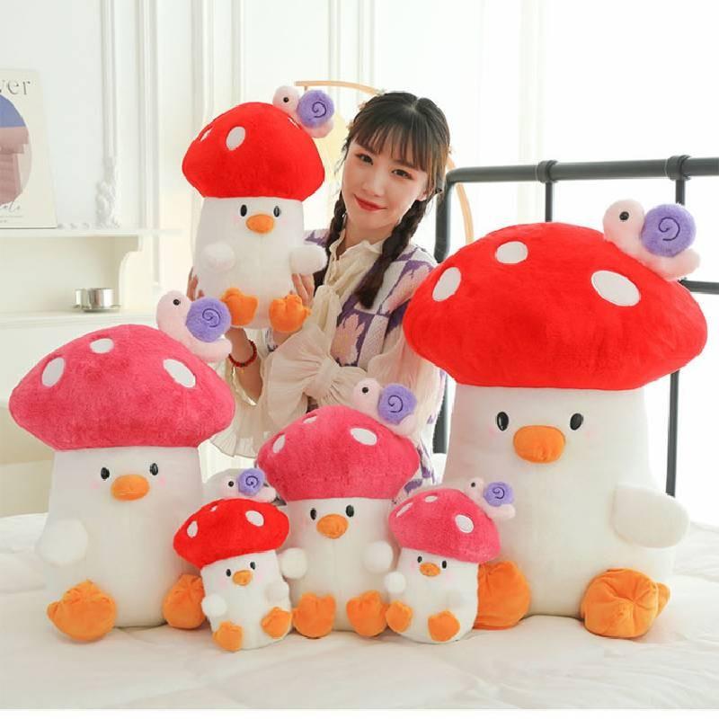 Adorable Mushroom Chicken Plush Toy Soft Stuffed Animal For Kids And Girls