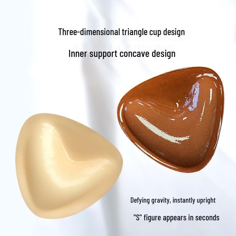 Inverted V Triangle Double-Sided Breast Pads: Adhesive, Thickened, Invisible Nipple Covers for Swimsuits.