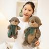 New 26/40cm Simulation Scarf Otter Animals Soft Dolls Throw Pillow Toys Office Home Decor Funny Baby Birthday Christmas Gifts