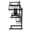65cm Sink Drying Rack 304 Stainless Steel Kitchen Dish Drainer Storage Shelf Organizer Black