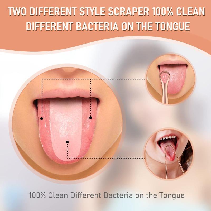 3Pcs/Set Tongue Scraper Tongue Cleaner Professional Safety Stainless Steel Oral Tongue Cleaning Tool To Reduce Bad Breath