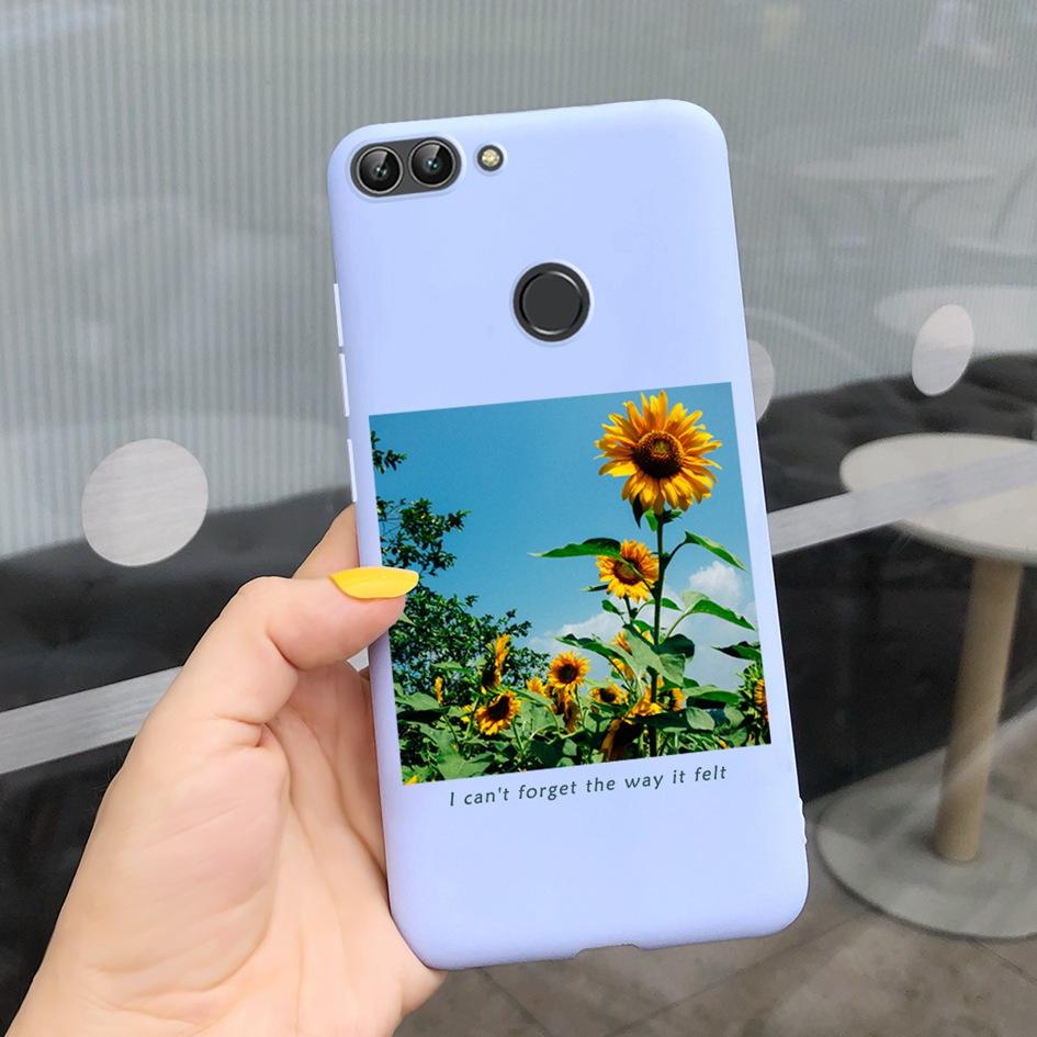 For Huawei P Smart Case For Huawei P Smart 2018 Daisy Flower Phone Case FIG-LX1 Soft Tpu Silicone Back Cover On PSmart 5.65" Bag