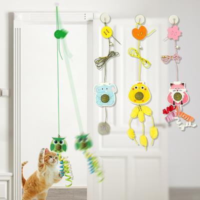 Cat Catnip Toys Elasticity Retractable Hanging Door Type Interactive Toy for Kitten Mouse Catnip Scratch Rope Toy Pet Supplies