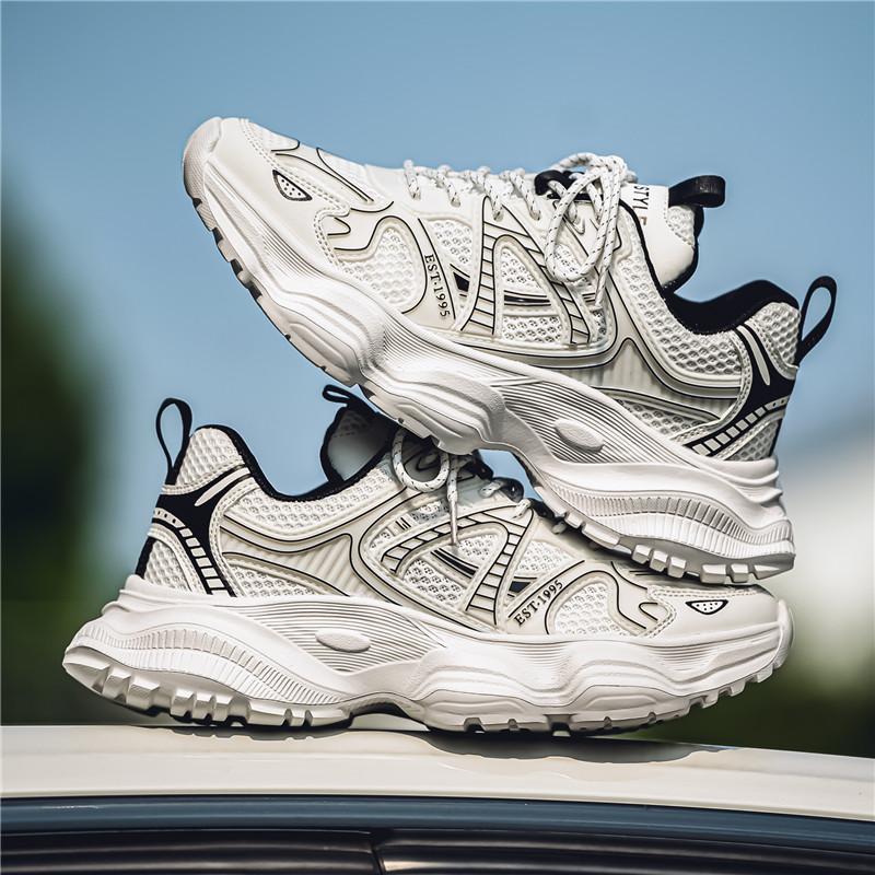 New Fashion Men 's Four Seasons Comfortable Thick Sole Shoes Students BoysTrending Soft Sole Breathable Casual Running Sneakers