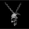 Half face skull necklace men's retro alloy skull pendant gothic necklace jewelry