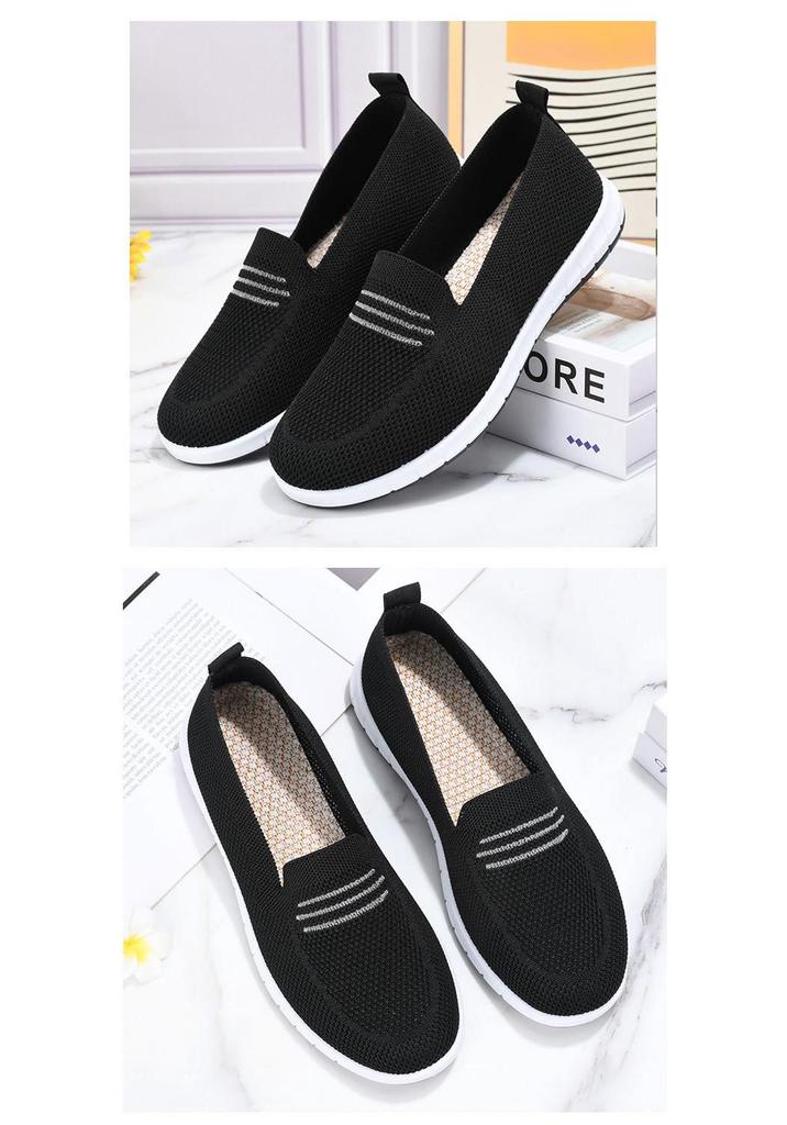 2026 Breathable Mesh Slip-On Flat Shoes for Middle-aged & Elderly - New Style Comfortable Old Beijing Cloth Mom Shoes