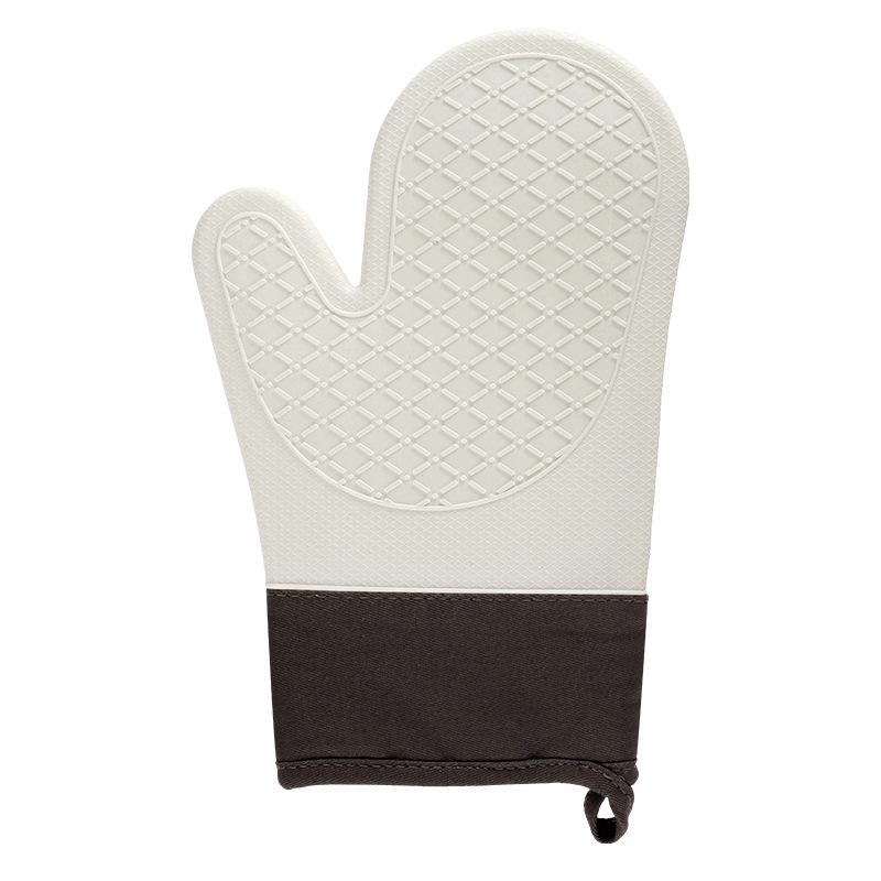 Silicone Heat-Resistant Anti-Slip Oven Gloves with Cotton Lining and Diamond Pattern