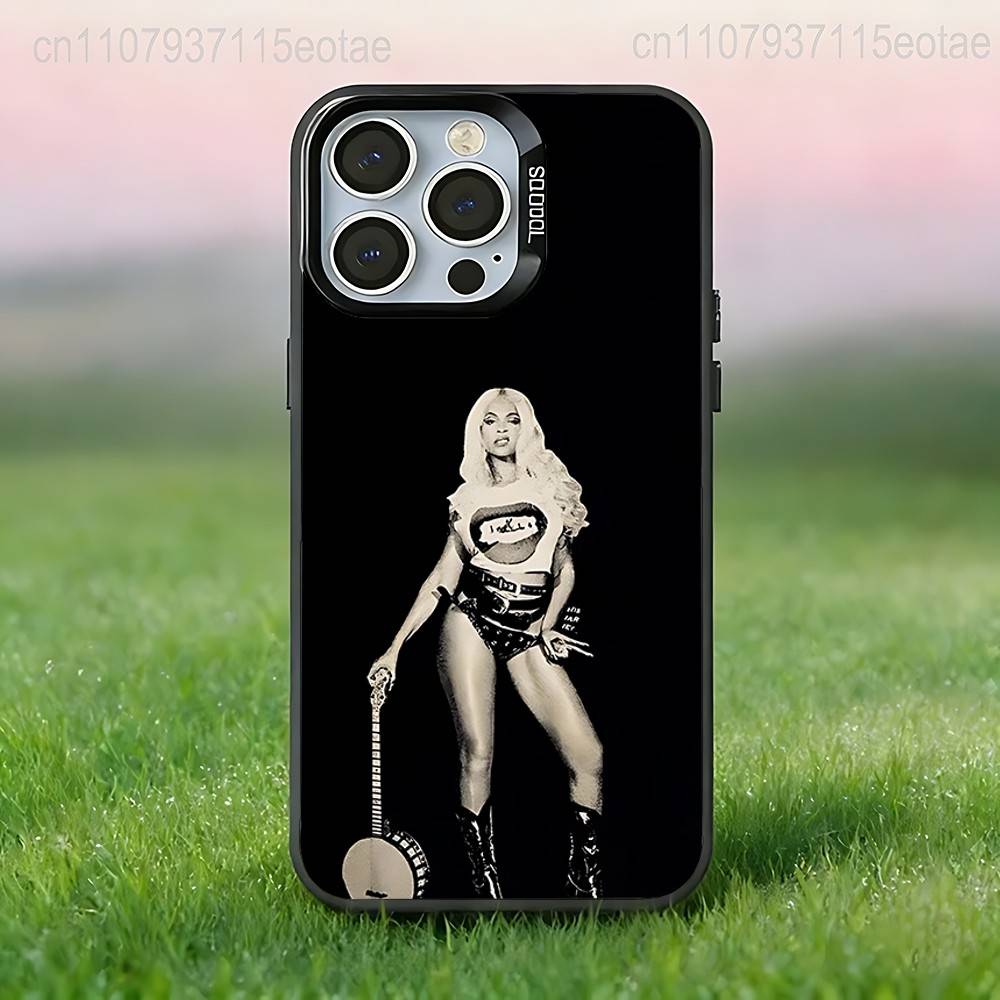 B-beyonce Cowboy Cool singer  Phone Case For iPhone 17,16,15,14,13,12,11,Pro,Max,Plus,E,Air,Mini Black IMD Cover