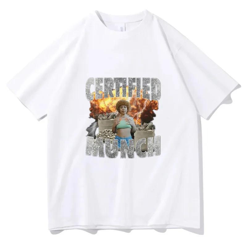 Ice Spice Certified Munch Meme T-shirt Summer Women Tee Shirt Sweatshirt Hip Hop Streetwear Vintage Unisex T-shirt