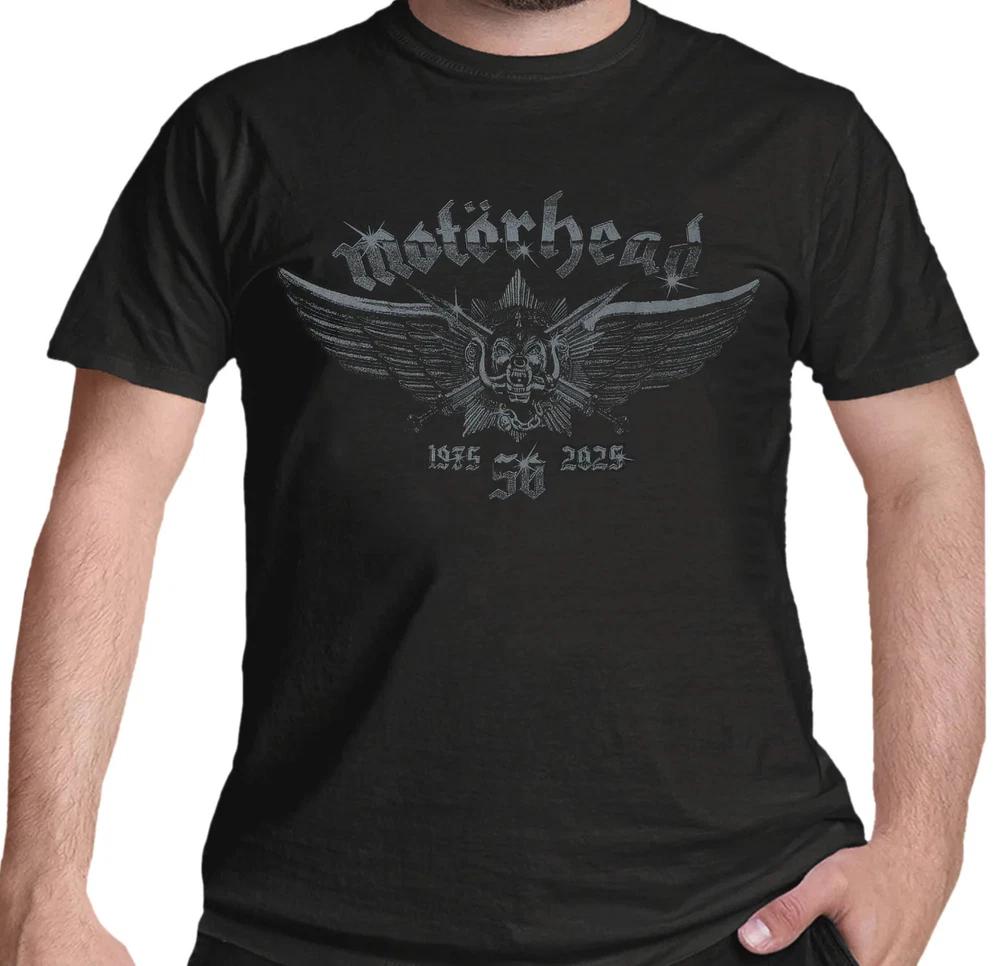 Official Motorhead T Shirt 50 Years Wings Badge Warpig New Black S M L XL XXL M