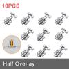 2/10PCS Stainless Steel Cabinet Hinges Soft Closing Hydraulic Door Hinge Damper Concealed Hinges with Screws