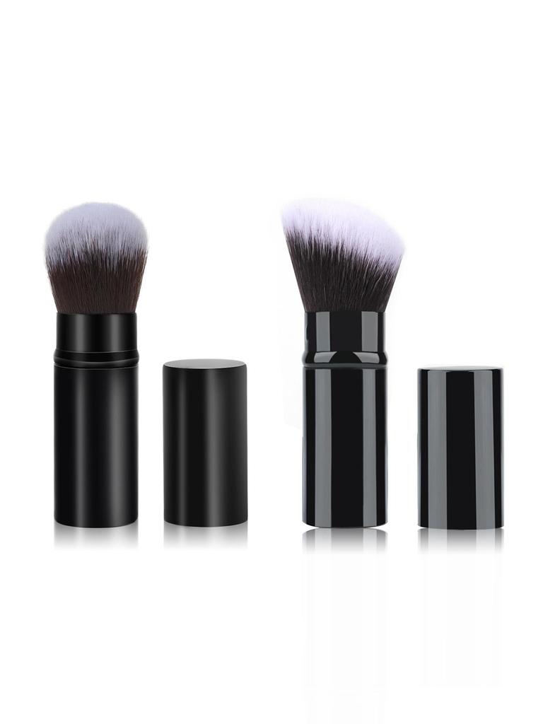 Portable Retractable Makeup Brush - Multifunctional, Dustproof, Blush & Powder Beauty Tool.