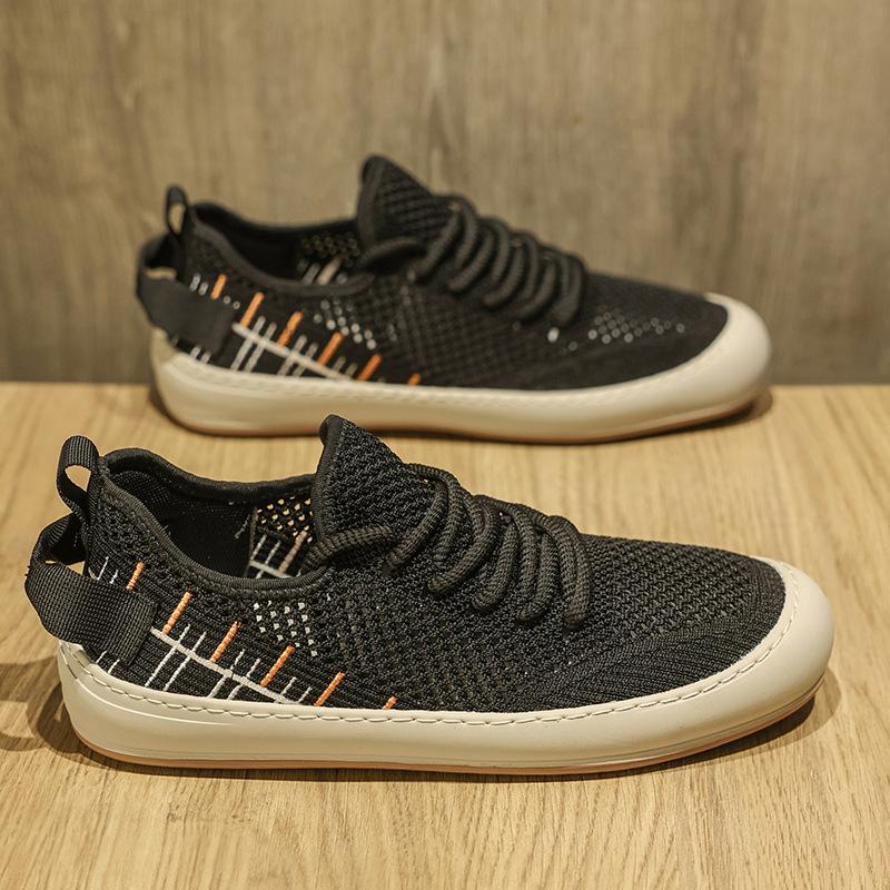 

Flying woven high elastic hollow casual shoes men s 2025 new versatile bag head trendy shoes breathable foot cover one pedal men s shoes 39