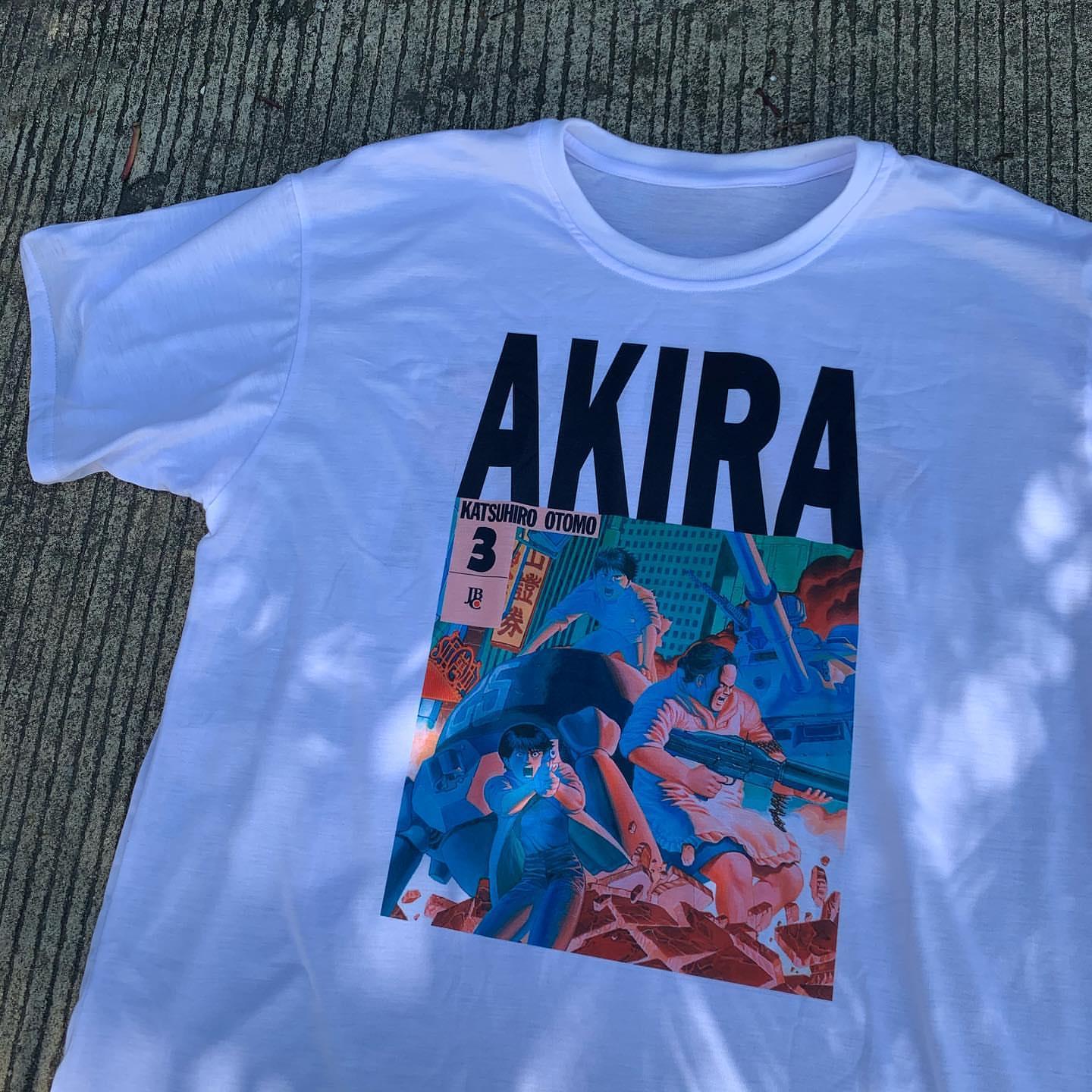 

2024 Popular New Japanese AKira Akira Japanese Retro Hip Hop White Half Sleeve High Street Vintage Short Sleeve T-shirt 4XL