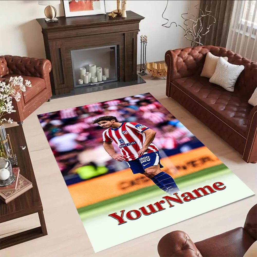 Atletico Madrid Customize Text Floor Rug Office Rug Suitable for Study room Kitchen Game Room Foyer Anti-slip Rug Office home decor Gift for Festivals