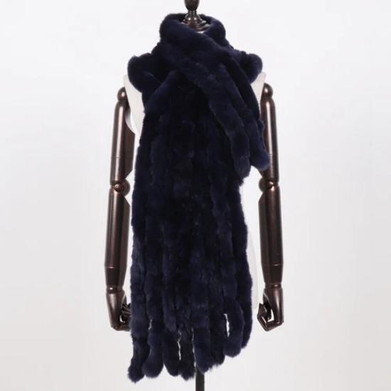 New Women Long Style Real Rex Rabbit Fur Scarf Rex Rabbit Fur Warm Soft Warp Quality Fashion Rex Rabbit Fur Tassel Shawl Scarves