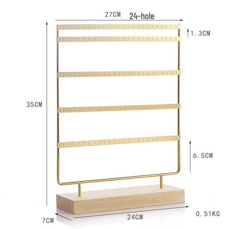 Solid Wood Iron Art Earring Holder Jewelry Display Stand for Home Storage and Hanging Ear Studs.