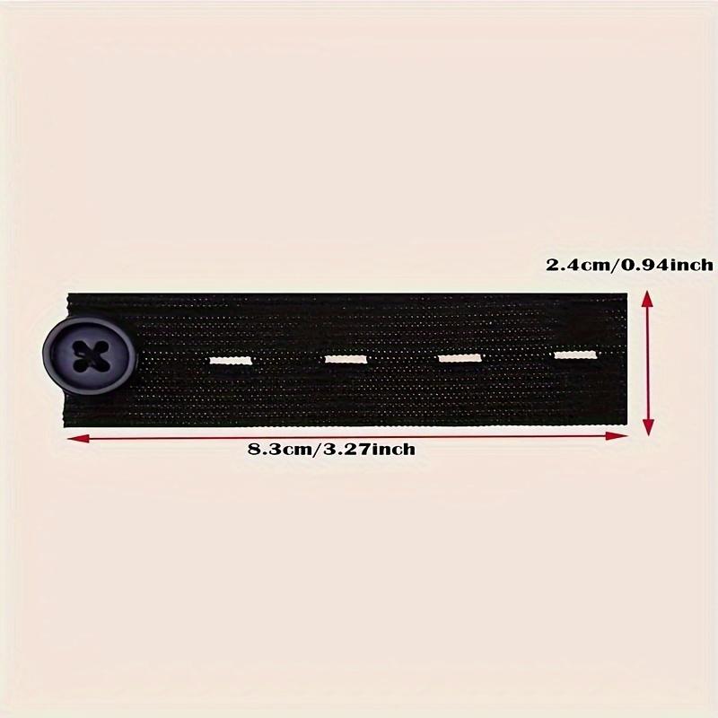 2pcs Adjustable Elastic Waistband Extenders for Plus Size Women & Men - Machine Washable Stretchable Belt with Discreet Button Closure,Casual & Wear
