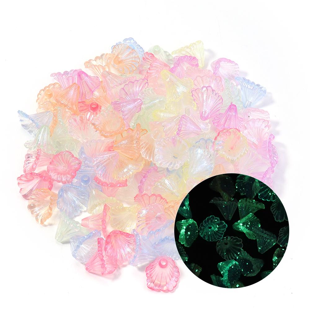 

100pcs 13x10mm Flowers Acrylic Beads Colorful Calla Lily Loose Beads For Jewelry Making DIY Bracelets Earrings Keychain Supplies