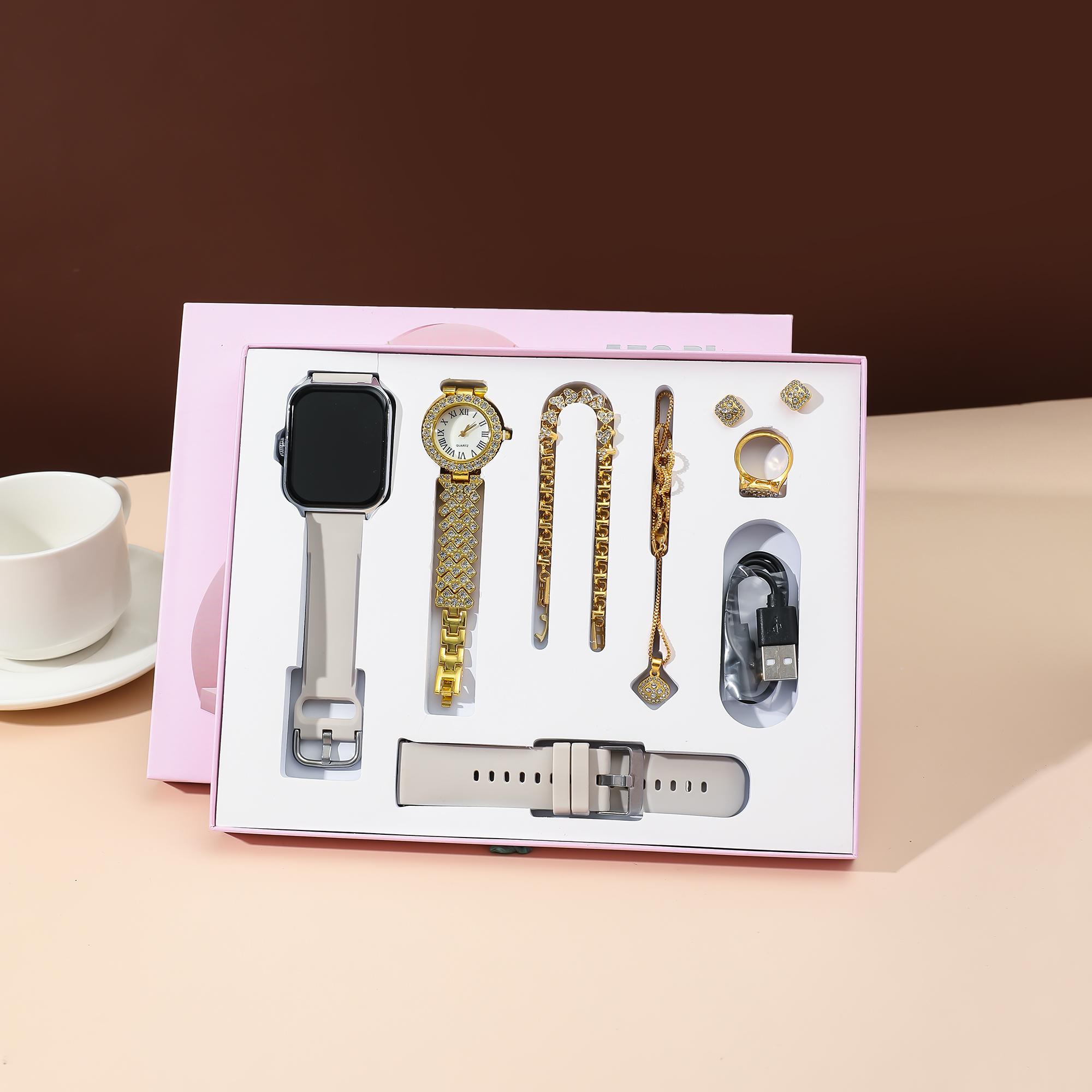 

Cross-border bestseller A58 Plus smartwatch for women; small waist set with diamond inlay; step counter sports wristband. разноцветный