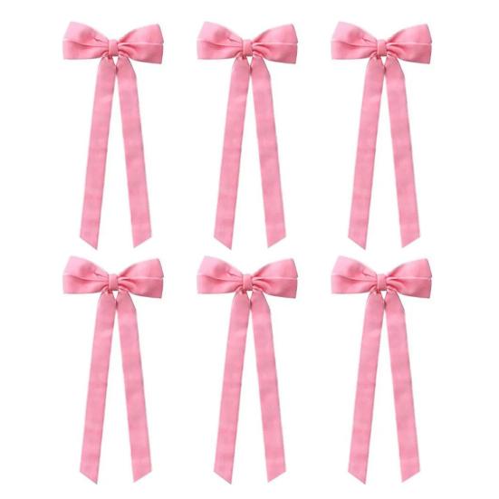 6Pcs Velvet Ribbon Bow Tie Christmas Tree Decorations Xmas Ornaments for Home Party Garland Festive Holiday Decor Indoor Outdoor Use