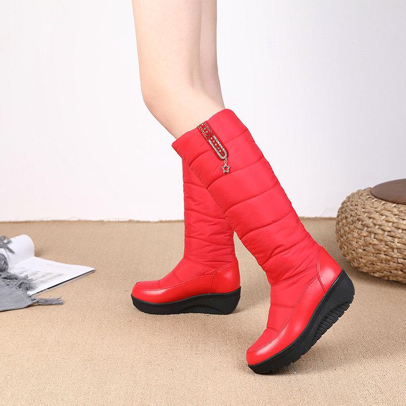 New Winter Women Fur Shoes High Quality Warm Snow Boots Comfortable Knee High Boots Outdoor Waterproof Long Boots Size 35-44