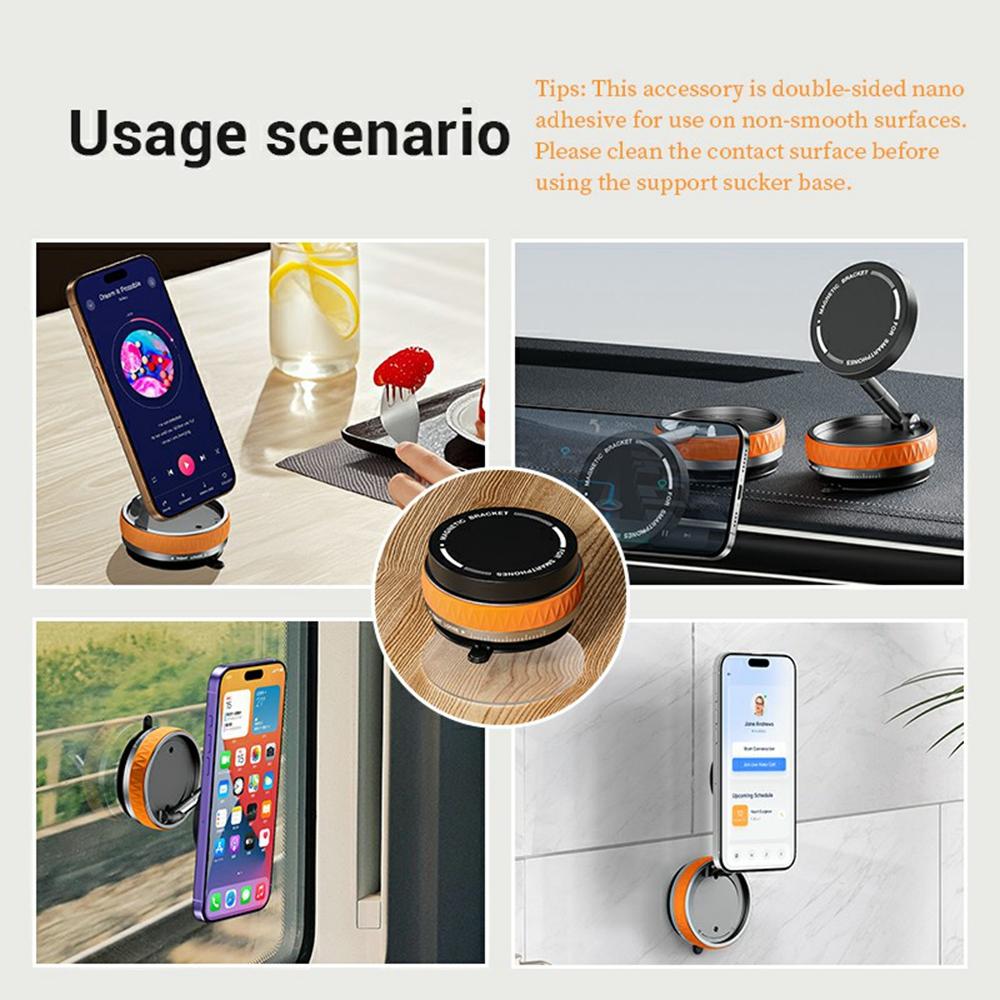 X58 Foldable Suction Cup Phone Holder Car Mirror Glass 360 Degree Rotation Magnetic Phone Stand