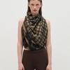 KIMZISU Half&Half Plaid Square Scarf 95 _ BEIGE