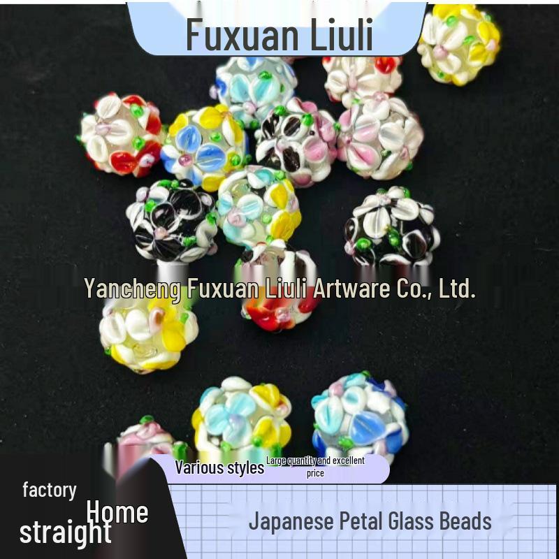 Handmade Two-Color Fired Hydrangea Glass Beads for DIY Jewelry