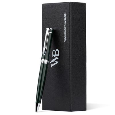 Wordsworth Schwarzer Grüner Lack Kugelschreiber Atemberaubendes Luxus Chrom Finish mit Nachfüllpatrone Ein Perfektes Geschenkset für Männer und & - Tinte. Frau. Wiederauffüllbar,