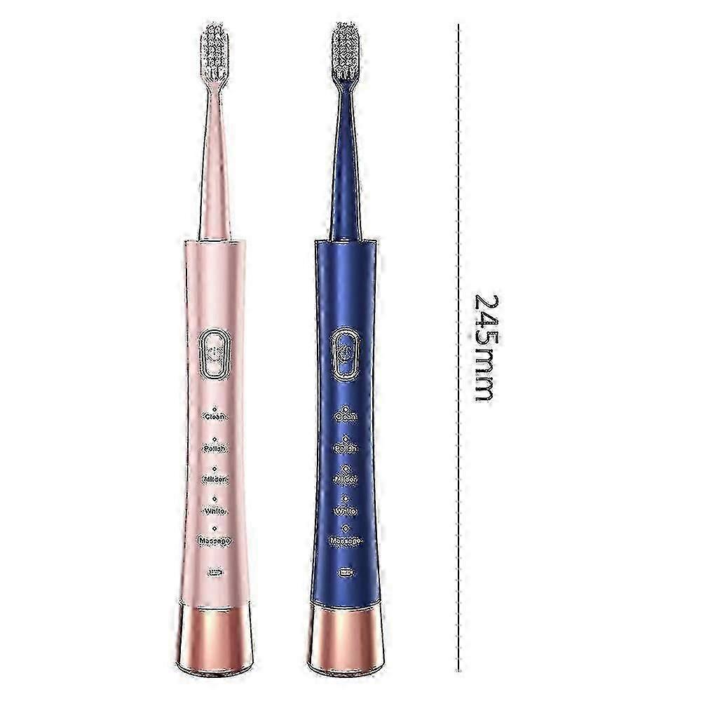 Smart Electric Toothbrush For Adults, Usb Rechargeable Sonic Toothbrush With 6 Brush Heads, 5 Modes,gifts