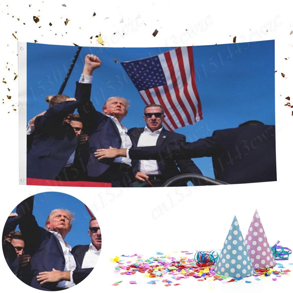 

3x5 FT Donald Trump 2024 Flag Trump 2024 Flags Banner Trump Survived Shot Flag for American President Election Decor