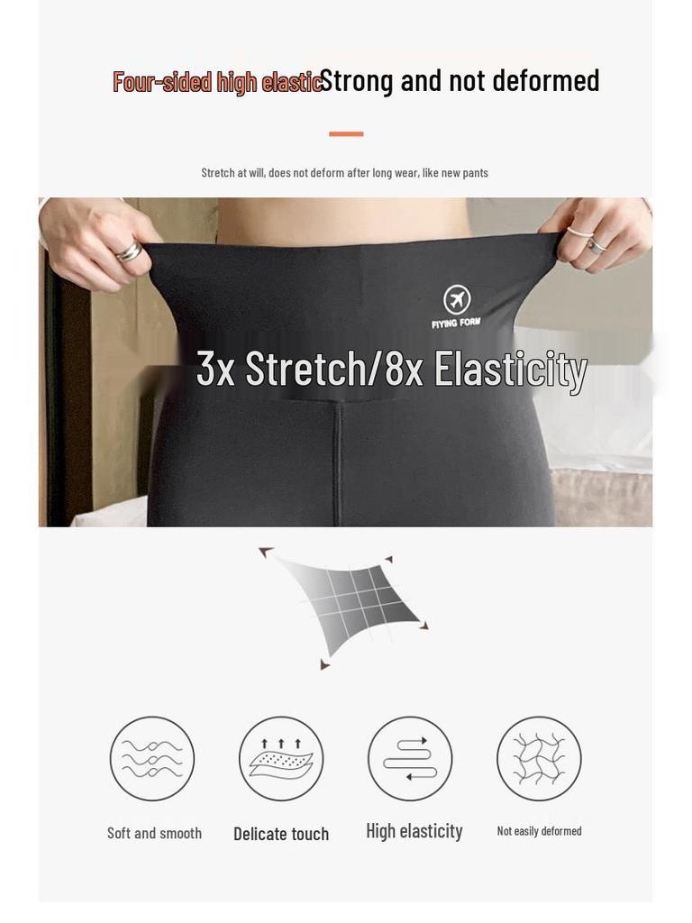High Waist Lambswool Shark Leggings: Thickened Velvet Warm Yoga Pants for Women - Slimming and Shaping, Perfect for Autumn and Winter.