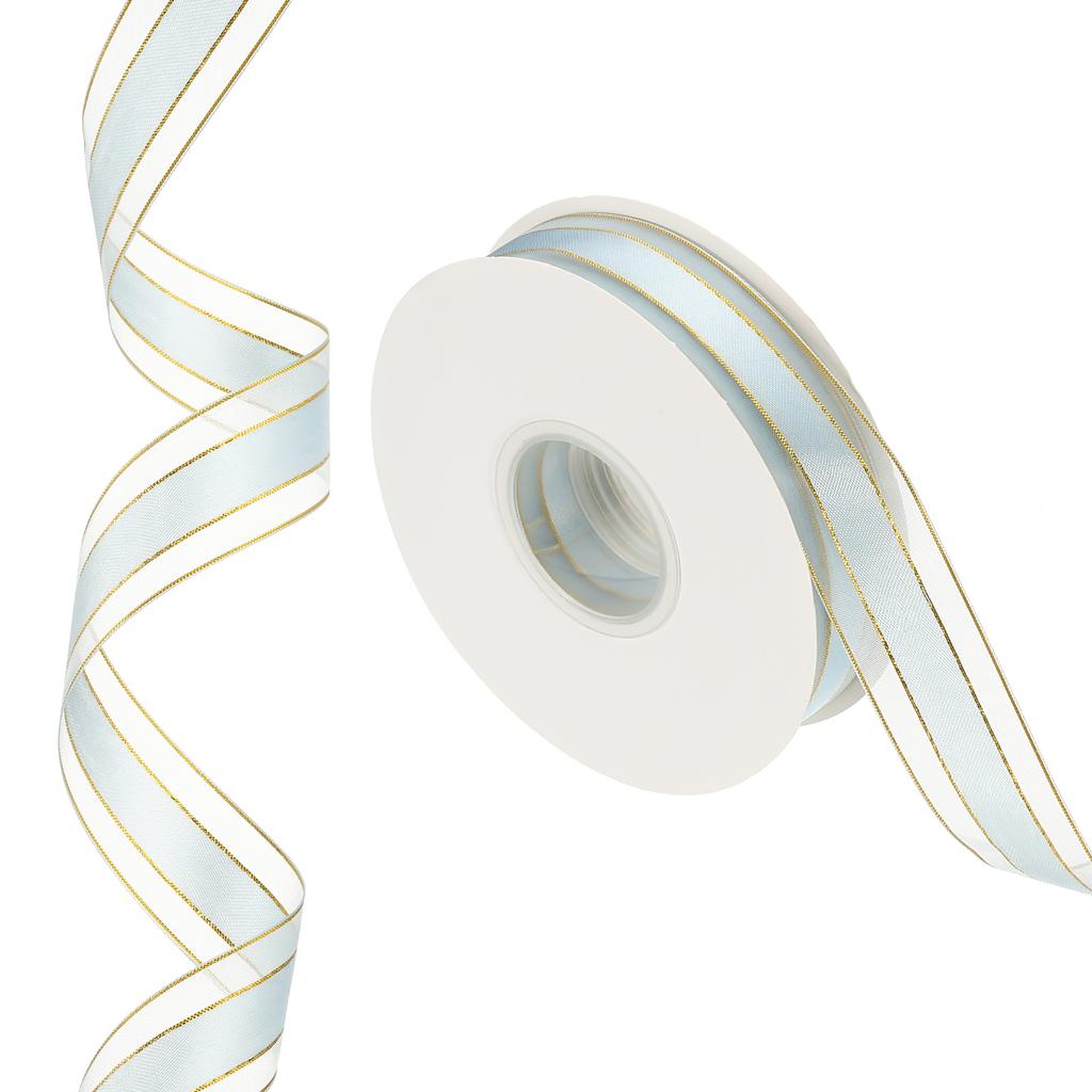 Organza Chiffon Ribbon Candy Satin Striped Sheer Craft Ribbons for Bows Making Gift Wrapping Wreath 50 Yards x 1" Decoration