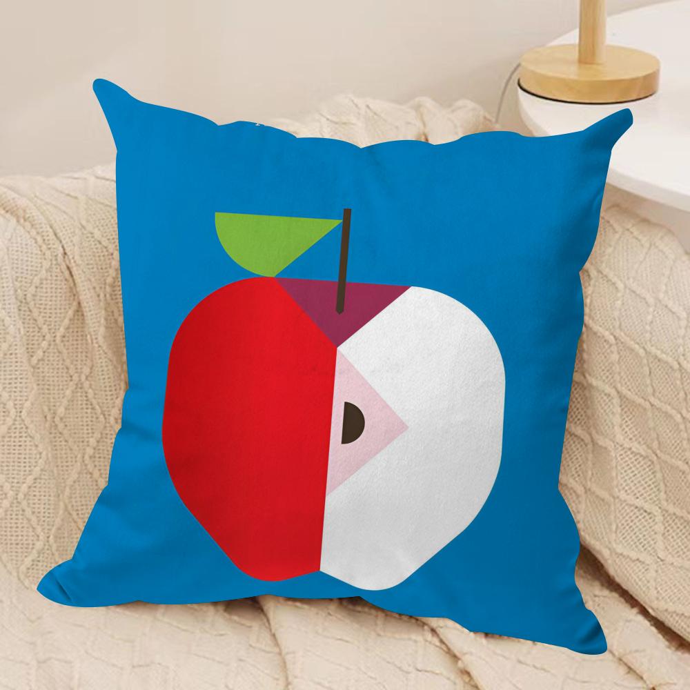 Fruits Anime Simple Cushion Cover Soft Plush Fabric Double-Sided Printed Sofa Cushion Cover for All Seasons Home Decor Gift